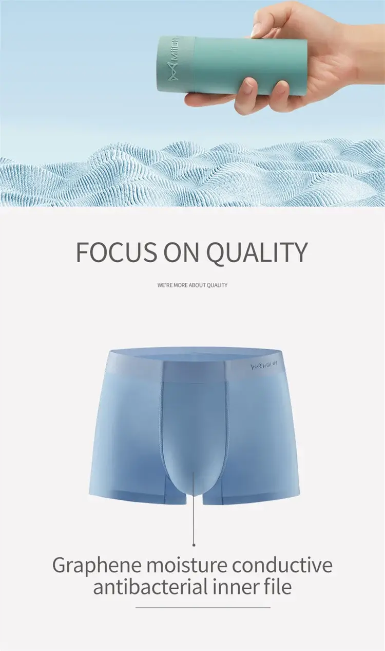 MiiOW 3pcs 120D Ice Silk Men Underwear Manipis na Sexy Boxer Shorts 3A Graphene Antibacterial Panties ng Panlalaking Walang tahi na Panlalaking Panloob — image 10