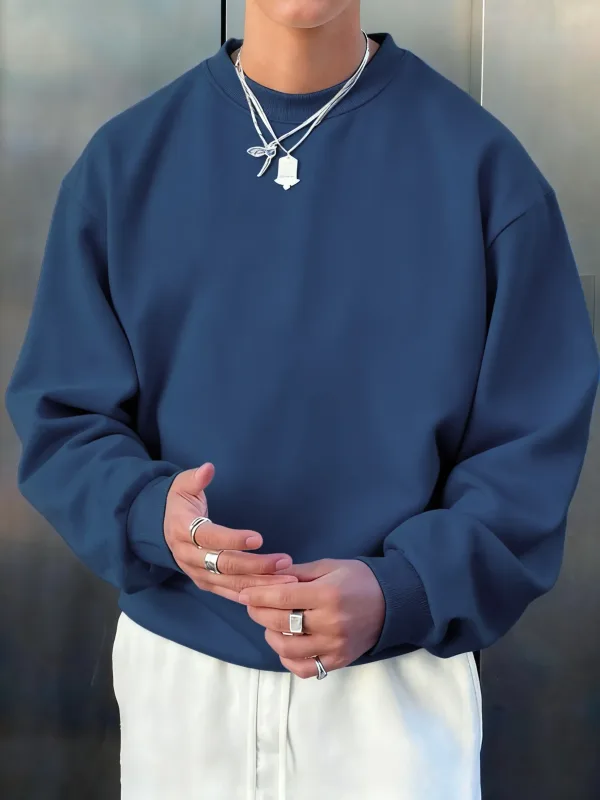 Masculino velo outono topo rua all-match pullovers confortável básico sweatshirts esporte casual roupas esportivas diárias roupas macias — image 9