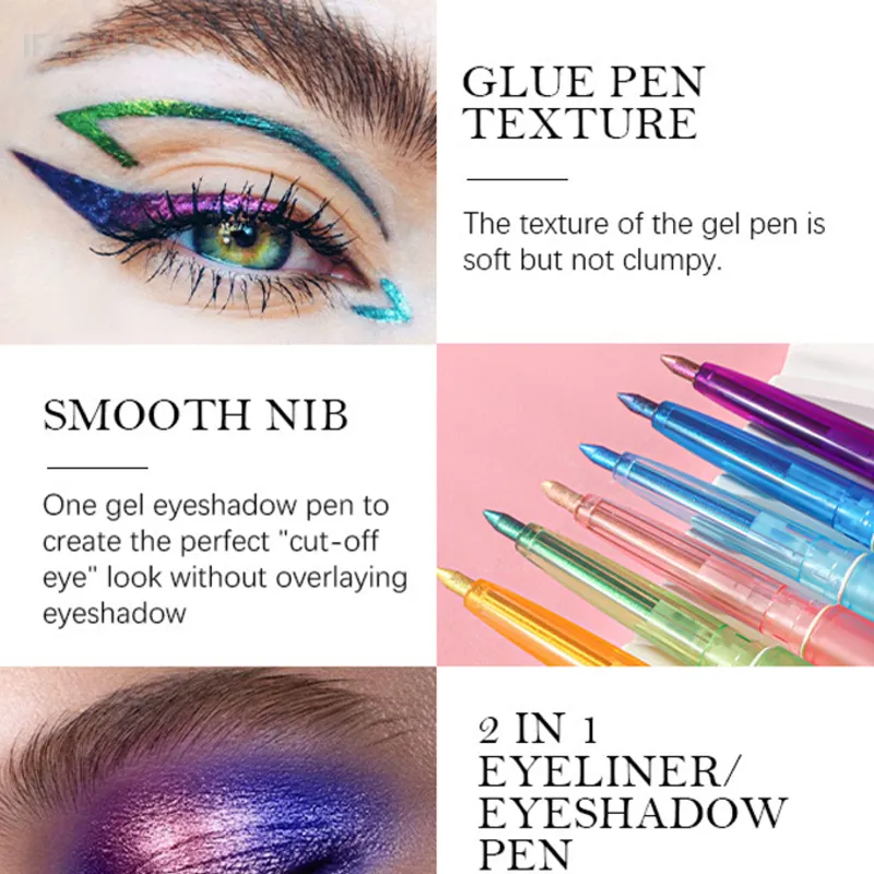 Γυαλιστερό Chameleon Metallic Yellow Eyeliner Gel Pen Shadow Πολύχρωμο Eye Liner Pearlescent Polarized Glitter Eye Pigment Μακιγιάζ