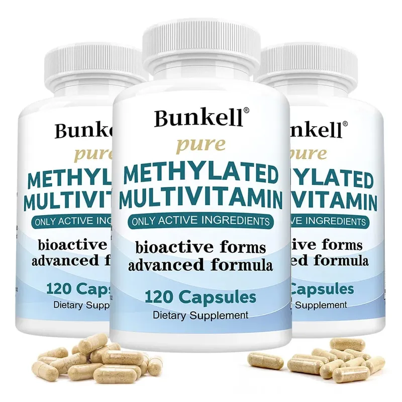 Nagy hatású metilált multivitamin-kiegészítő C D B12 vitaminnal az energia és a fókusz támogatására, valamint a szív egészségének megőrzésére — image 11