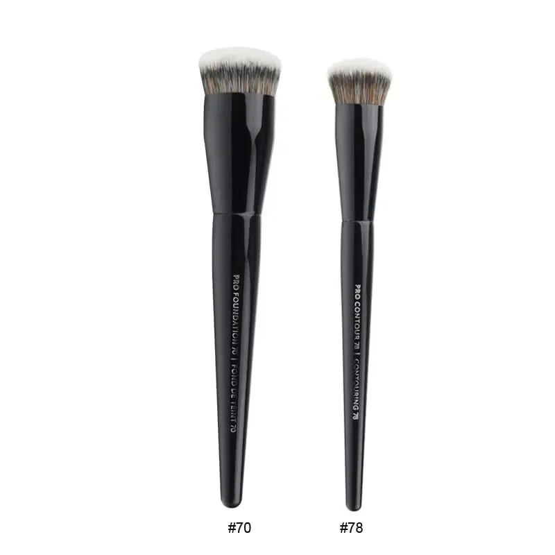 2 pièces/ensemble pinceaux de maquillage noirs Pro poudre de cheveux synthétiques ombre à paupières tache point culminant fond de teint aérographe diffuseur pinceau de maquillage — image 18