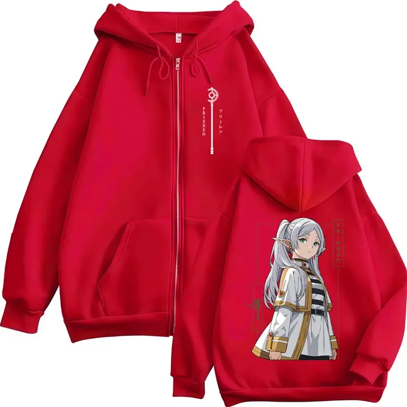 Anime Frieren: Beyond Journey's End Zipper Hoodies Men Women Clothing Fashion Harajuku Zip Up Hooded Sweatshirts Jackets Coats — image 4