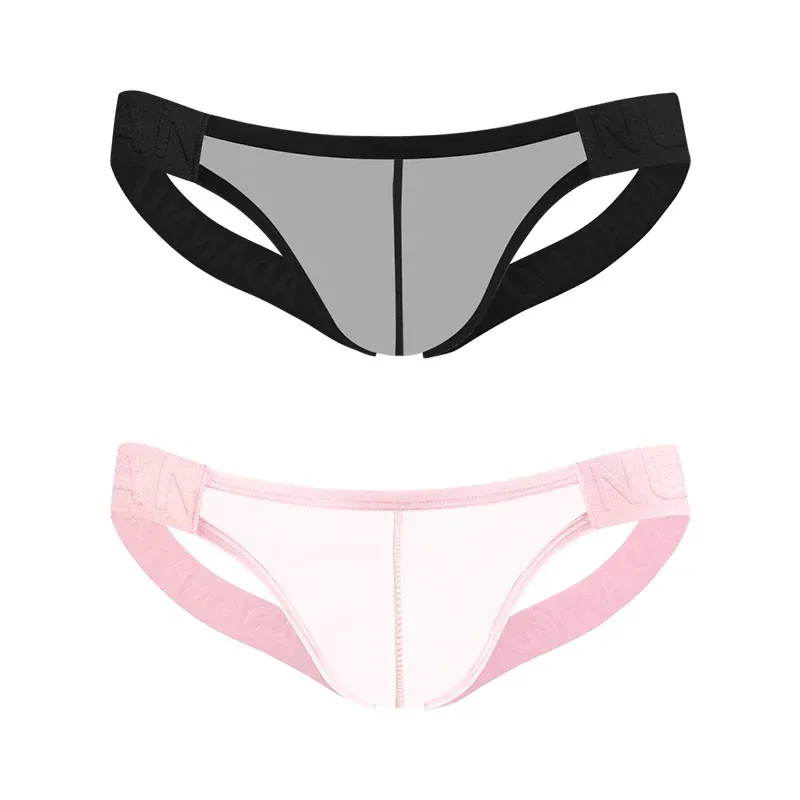 Trendy Men's Thong Comfortable Passionate Fitness Underwear Show Buttocks Personality Transparent Men Summer Triangle Brief — image 33