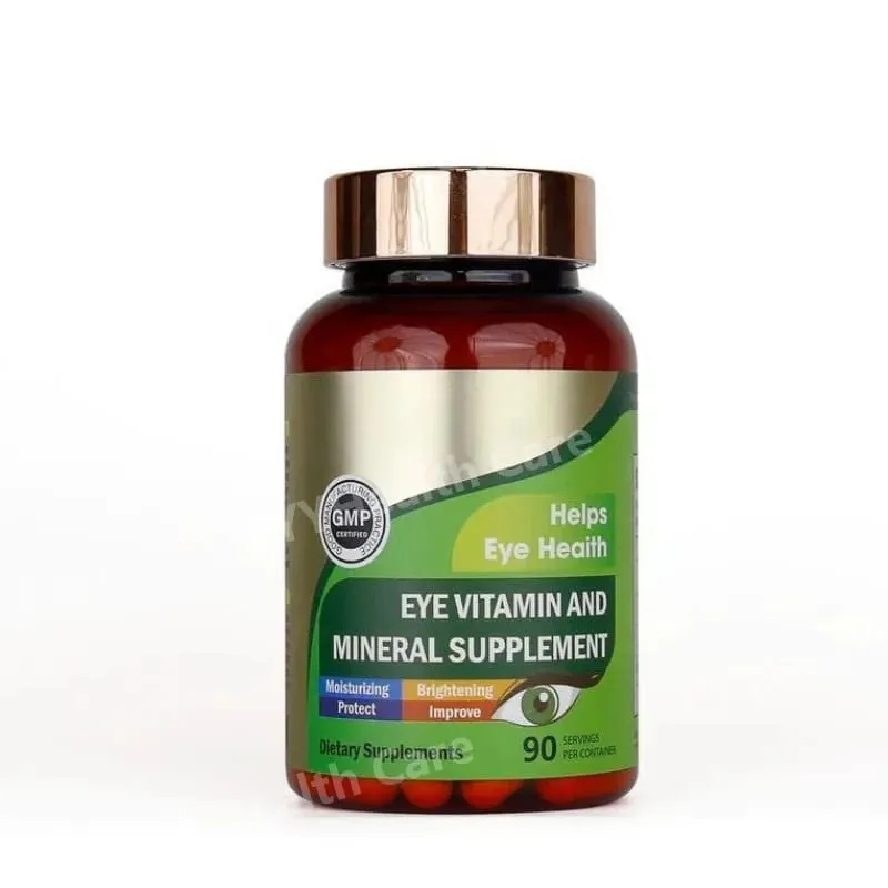 Lutein Eye Vitamins kapszula zeaxantin cinkkel Napi szem táplálék-kiegészítő Szemegészségügyi támogatás felnőtteknek 90 Count palack