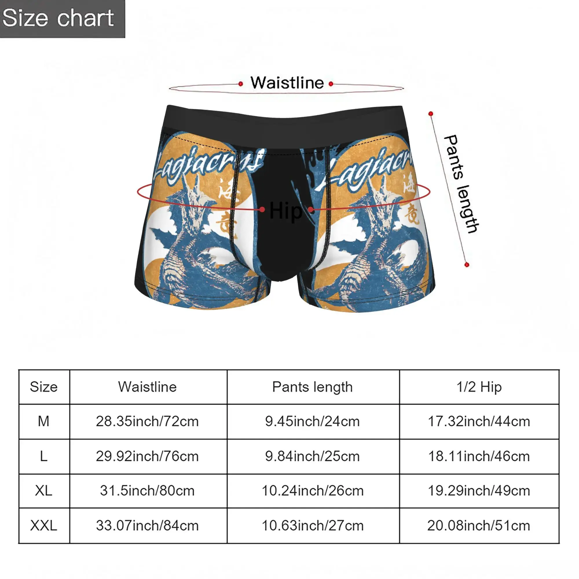 Wilds Lagiacrus BP Monster Hunter Cueca Breathbale Calcinha Cueca Masculina Ventilada Shorts Boxer — image 4