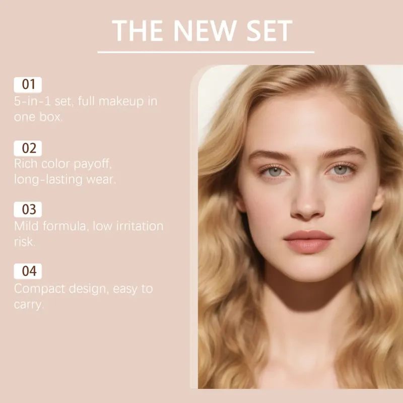 Όλα σε ένα σετ μακιγιάζ Natural Pigment Ρουζ σκιάς ματιών με Highlight Lip Gloss Full Face Cosmetic Kit Daily Party Beginner — image 7
