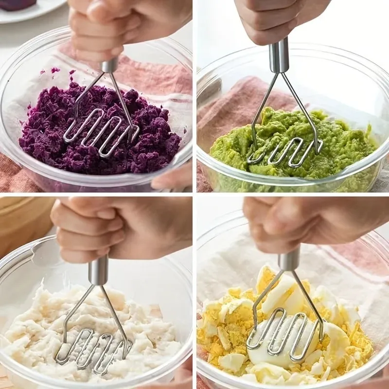 1 τμχ Stainless Steel Wave Potato Masher - Ιδανικό για Πουρέ λαχανικών και φρούτων κουζίνας - Kitchen Essentials Durable Kitchenware — image 2