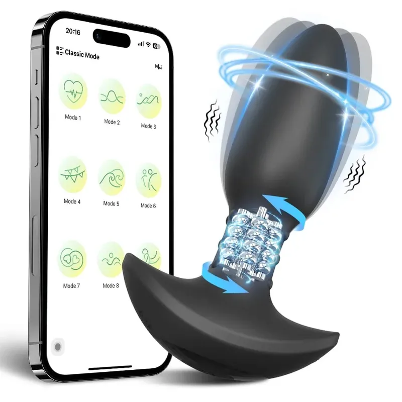 APP Control Rotation Butt Plug Anal Vibrator για άνδρες Γυναίκες 360° Wiggle Prostate Massager Πρωκτικό βύσμα για Gay Sex Toy για άνδρες