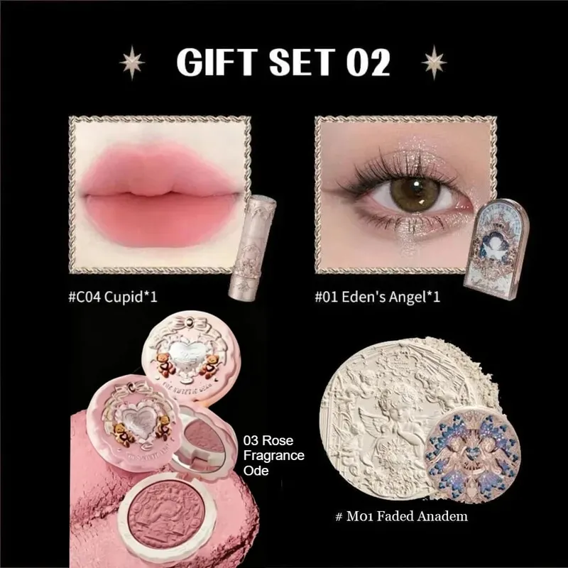 Συλλογή Flower Knows Little Angel Κουτί δώρου Μακιγιάζ Eyeshadow Blush Cream Matte Lipstick Full Kit All