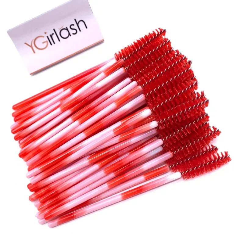 YGirlash 50 יחידות Lash Swans מוליך ריסים קריסטל ידית יהלום חד פעמית שרביטי מסקרה ניילון מברשת כלים קוסמטיים — image 14