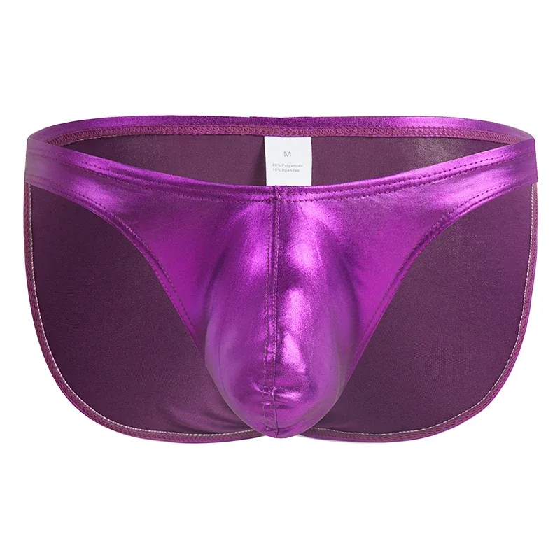Men's Fashion Low Waist Imitation Leather Briefs with U Convex Pouch Sexy Underwear Lingerie 3PCS/2PCS/1PC Set — image 34