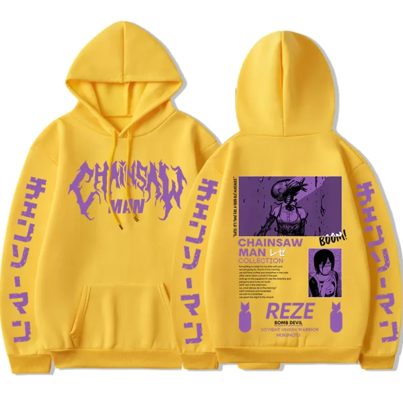 Anime Chainsaw Man Reze Harajuku Manga Graphic Hoodies Vintage Oversized Hooded Long Sleeves Cotton Hoodie Men Women Clothes — image 11
