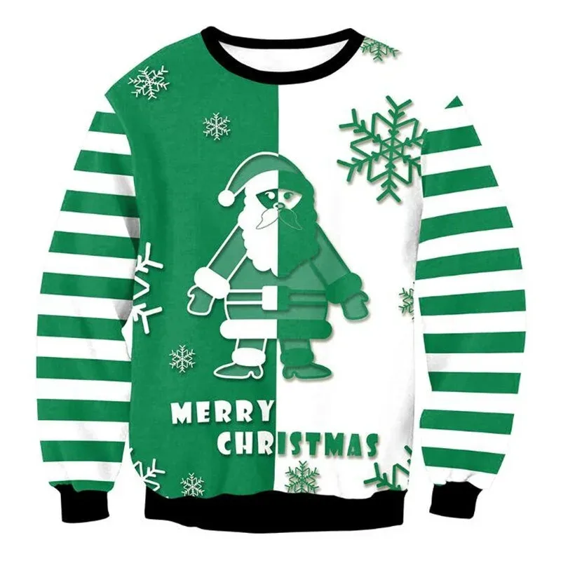 Festival Christmas Pattern Sweatshirts For Men Humping Reindeer 3D Printed Pullover Holiday Party O-Neck Hoodies Long Sleeves — image 21