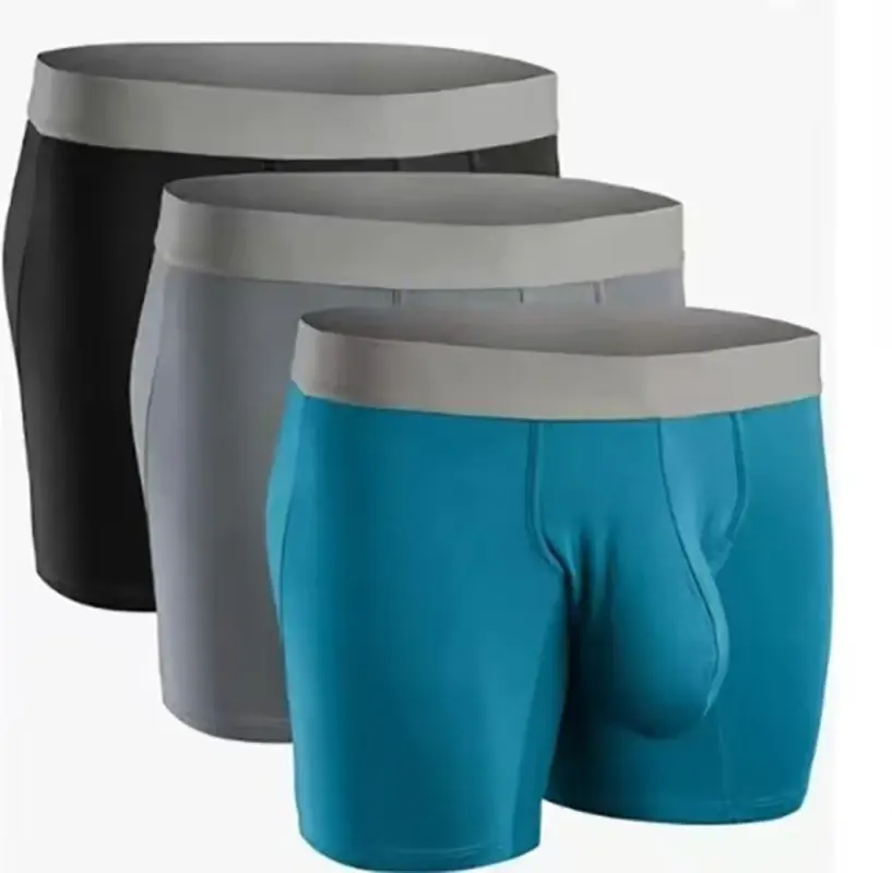 Large bag flat corner pants, long men's underwear sports shorts — image 2