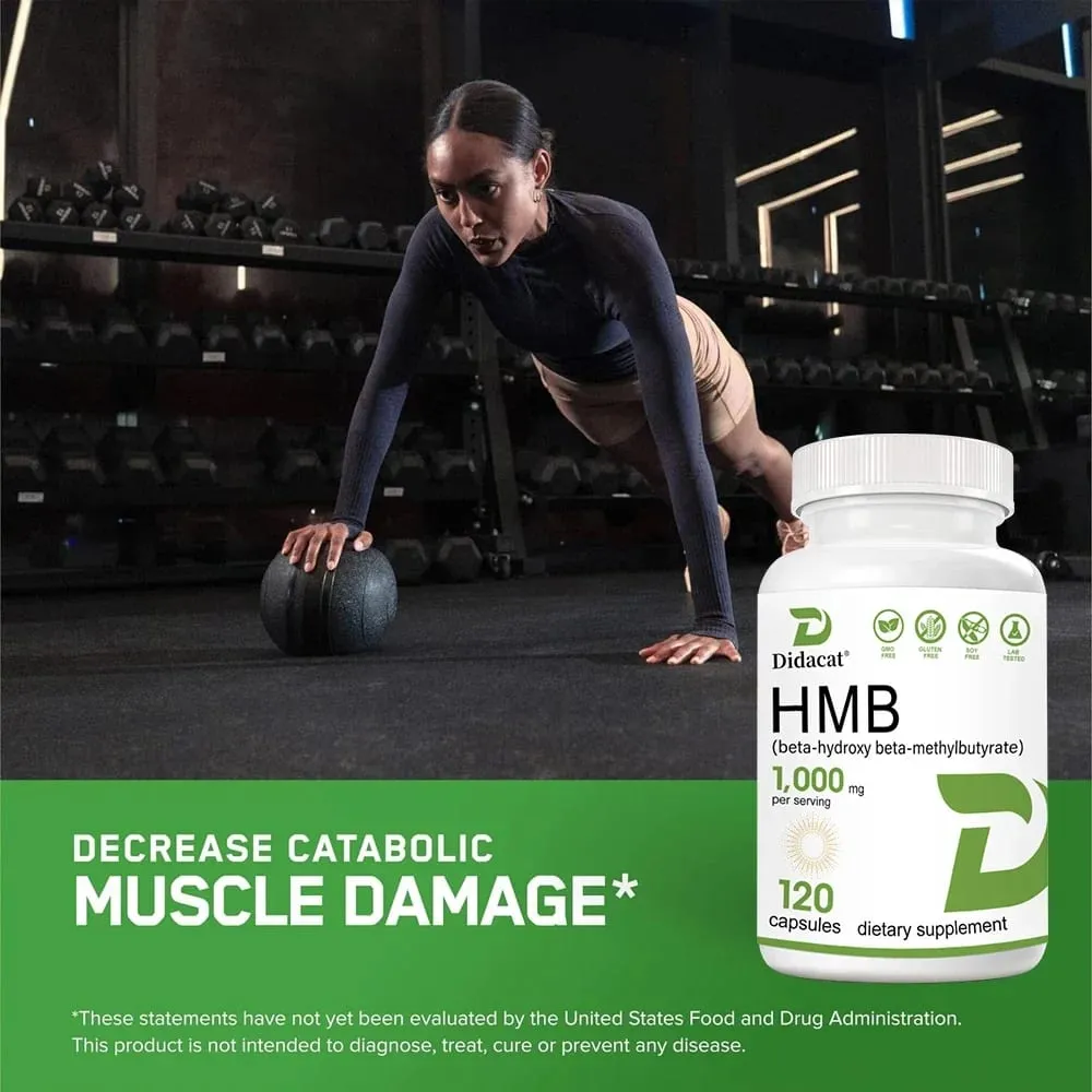 Super Strength HMB Supplement 1000mg per Serving with Vitamin D3 to Help Muscle Growth Lean Muscle Mass & Workout Recovery