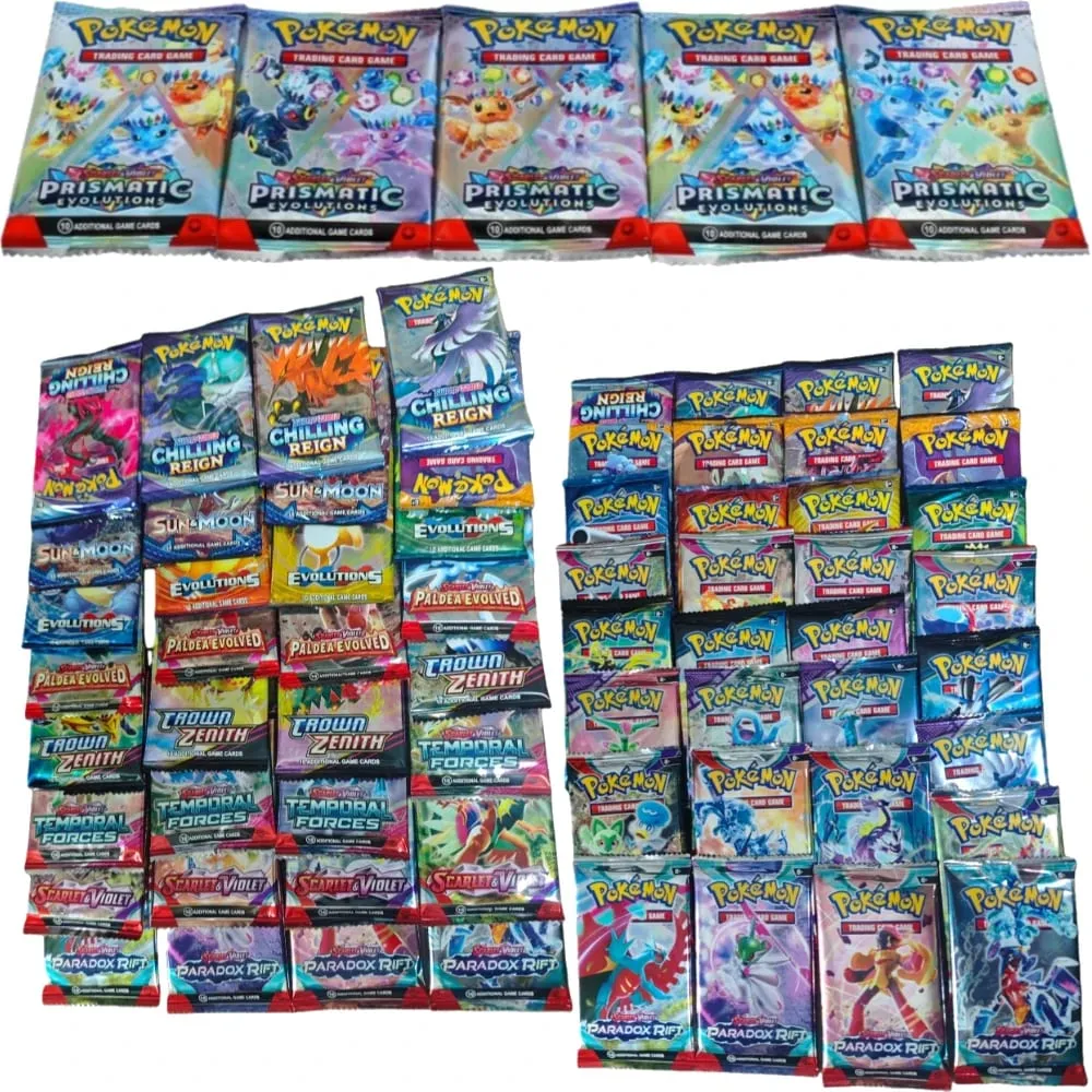 10 πακέτα καρτών Pokémon Bright Stars 151 Prismatic Evolutions PALDEAN FATES English Reinforcement Battle Δώρο κάρτα συναλλαγής — image 6