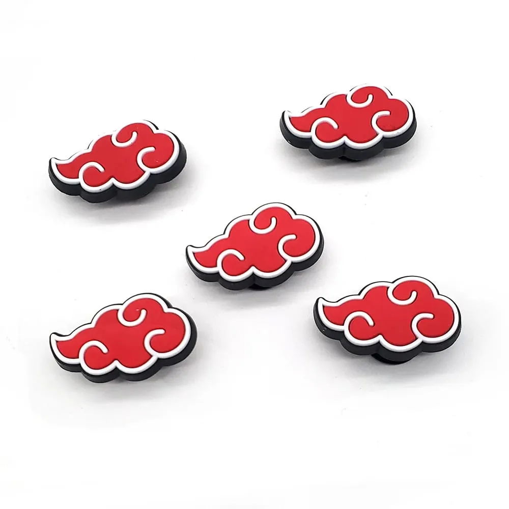 "Naruto mercadoria Akatsuki organização logotipo sapato encantos sapatos com buracos fivela DIY atacado masculino" — image 2