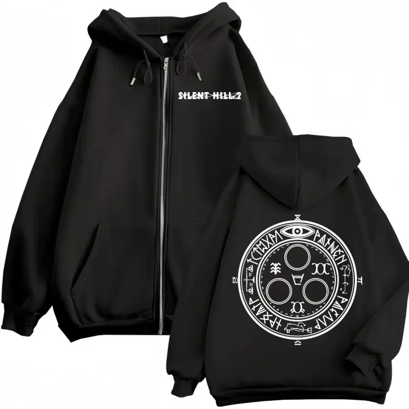 Limited Silent Hill 2 Game Print Zipper Hoodies Mataas na Kalidad ng Fashion Zip Up Pullover Mga Lalaking Babae Casual Long Sweatshirts