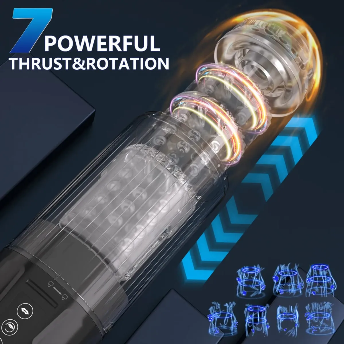 Automata férfi maszturbátor csésze zsebes punci simogató 3 szivattyúval 7 tolóerő, forgó vibráló szívás szexgépek szexjátékok férfiaknak — image 3