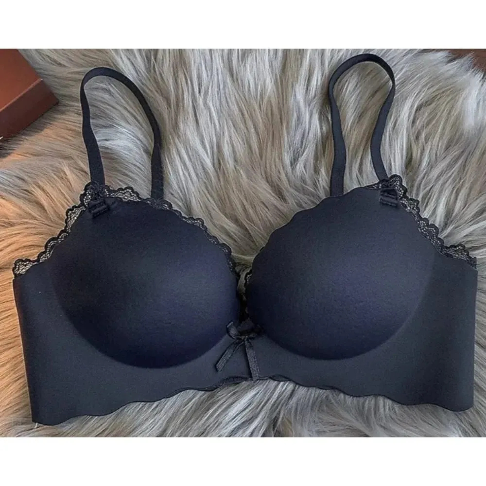 セクシーNői vezeték nélküli varrat nélküli melltartó szett egyrészes Push-Up melltartó, kis melltartó, oldalt támasztó megereszkedésgátló puha női intim fehérnemű — image 6