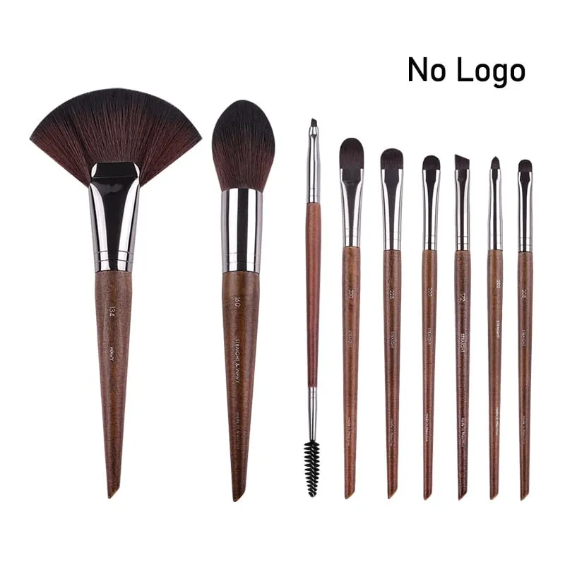 Ensemble complet de pinceaux de maquillage pour les yeux en bois naturel, kit de maquillage Pro pour fard à paupières, surligneur, sourcils, lèvres, cils, pratique — image 23