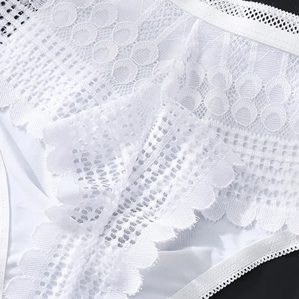 1pc Men's Sexy Lace Briefs Seamless Ice Silk G-String Underwear 3D Bulge Pouch Solid Thong High Elastic Breathable Panties — image 13