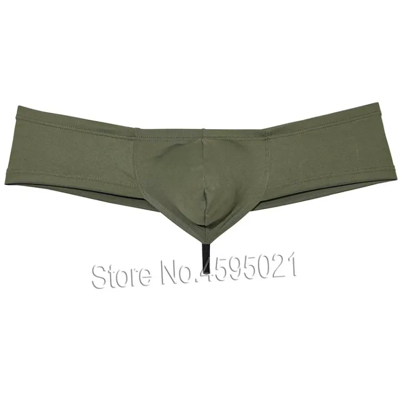 Men's Sexy Low Rise Mini Briefs Panties Solid String Crotch Brazilian Bikini Underwear Solid Enhance Pouch Boxer Briefs for Men — image 12