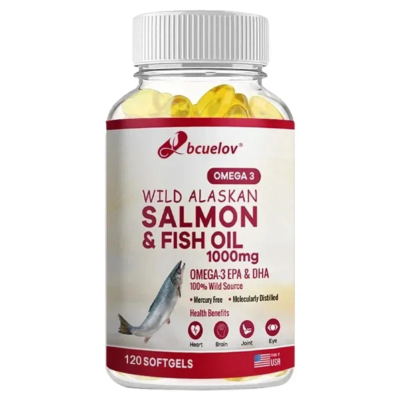 Vad alaszkai lazacolaj – tiszta hal Omega 3 EPA DHA zsírsavak – Támogatja az ízületek működését, az agy szem immunrendszerét és szív egészségét