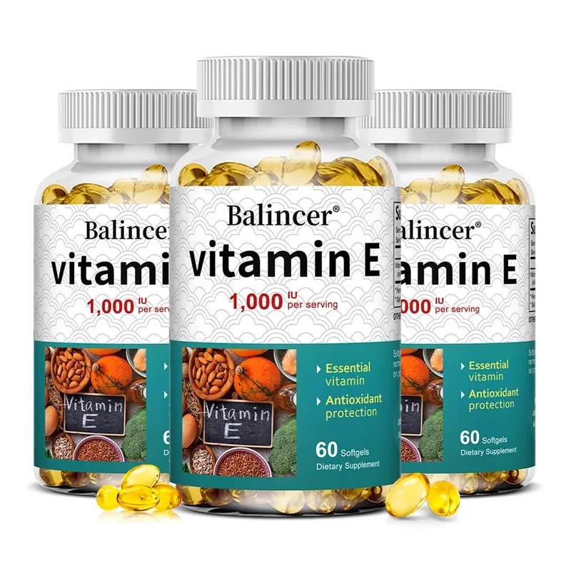 Natural Vitamin E Capsules Antioxidant Supplement Support Skin Hair Nail Heart Brain Cardiovascular & Immune System Wellness — image 10