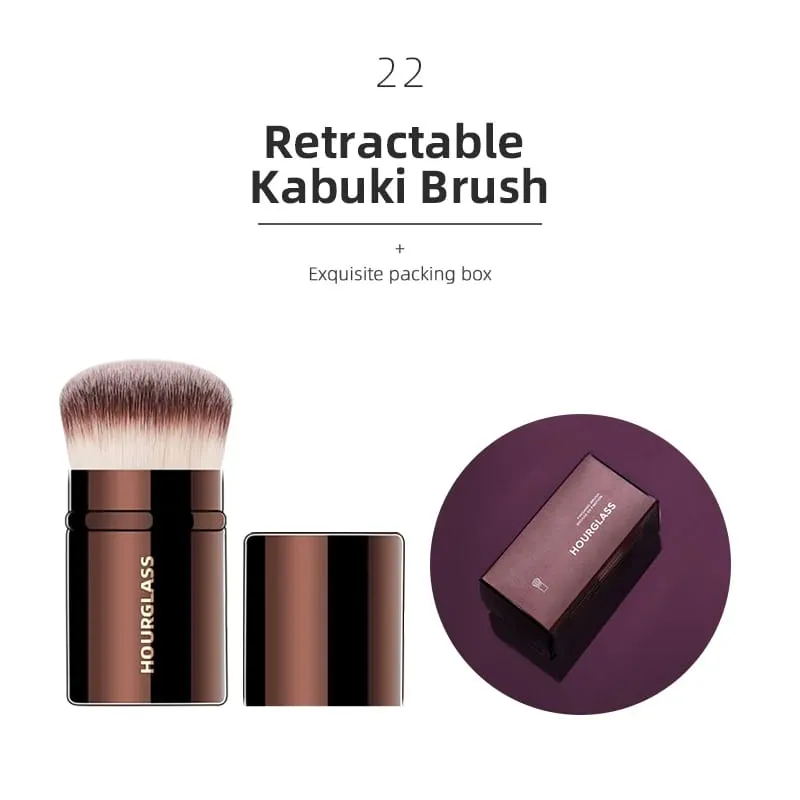 Hourglass Makeup Brush All Kinds Eyeshadow Foundation Concealer Powder Bronzer Blusher Eyeliner Retractable Professional Brushes — image 28