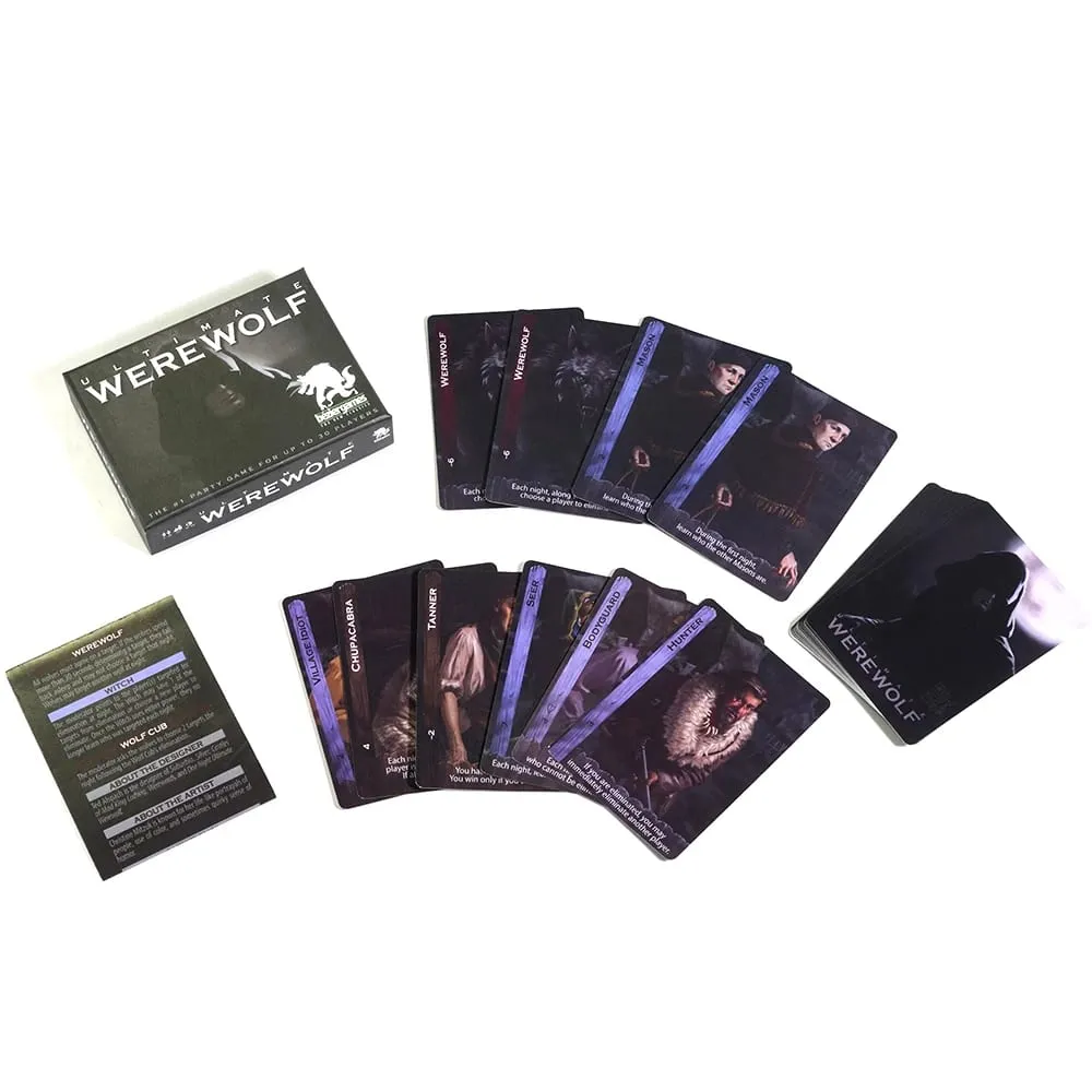 Az Ultimate Werewolf Revised Edition kártyajáték 14 egyedi szerep 34 szerepkártyán Friss és lebilincselő Vérfarkas partijáték — image 2