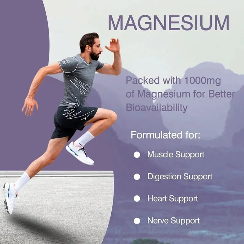 Magnesium Citrate - Supplement for Stress Relaxation Bone Sleep Heart Health Nerve Muscle & Metabolism