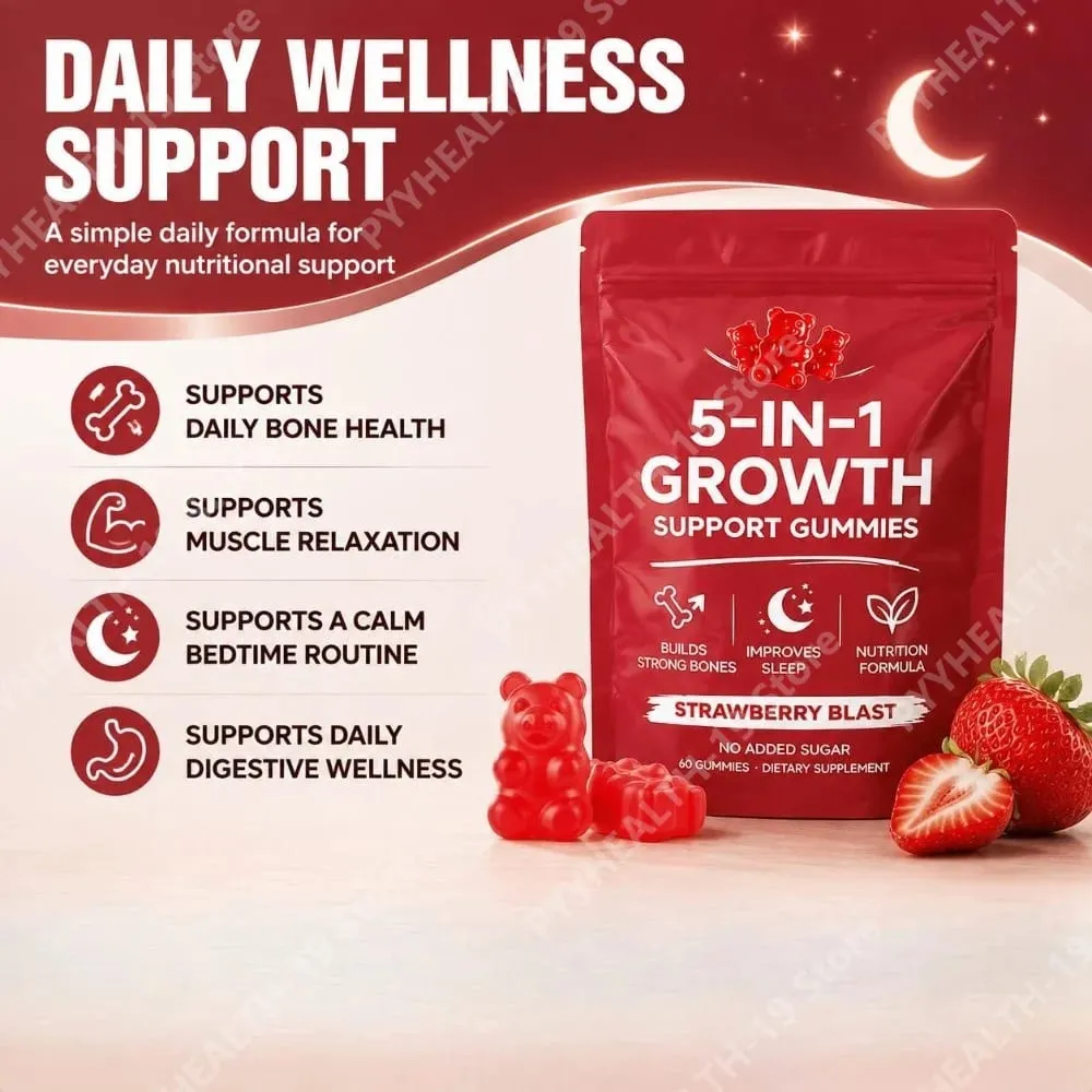 Nutrition Gummies με βιταμίνη K2 D3 ασβέστιο και μαγνήσιο για υγεία και χαλάρωση των οστών Υποστήριξη ευεξίας ύπνου Ενήλικες 60 Gummies — image 3