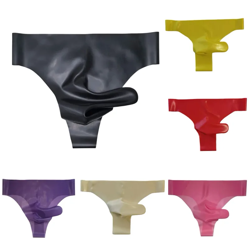 Sexy Nightwear Mens Latex Underwear Comfortable Latex Safety Panties Applicable Gender Male Fashionable Lingerie — image 4