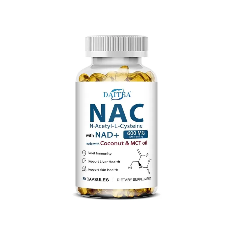 Συμπλήρωμα N-ακετυλοκυστεΐνης NAC με NAD+ Αντιοξειδωτική Υποστήριξη Υποστήριξη Υγεία Ήπατος Υγεία Δέρματος 120 Κάψουλες Χωρίς γλουτένη