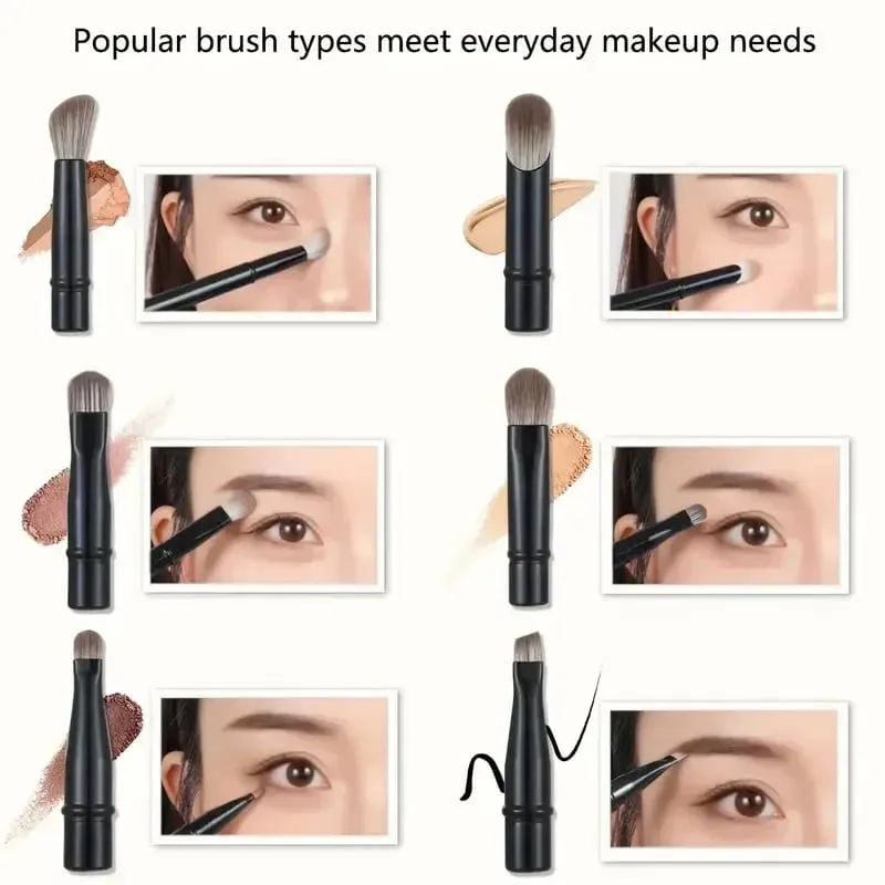 6 τμχ Mini Travel Brushes Makeup Set with Box Portable Cosmetic Powder Foundation Blush Blending Concealer Make Up Brushes — image 4
