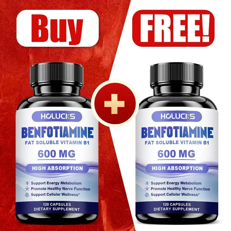 Benfotiamin 600 mg | Kiváló felszívódású B1-vitamin az energiaanyagcseréért és az idegek egészségéért | 120 kapszula étrend-kiegészítő — image 1