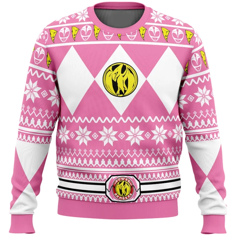 Panlalaki at Pambabaeng Autumn_Winter Bagong Mighty Morphin Multi Color Ranger Power Ranger Pangit Christmas Sweater Christmas Party Hoodie