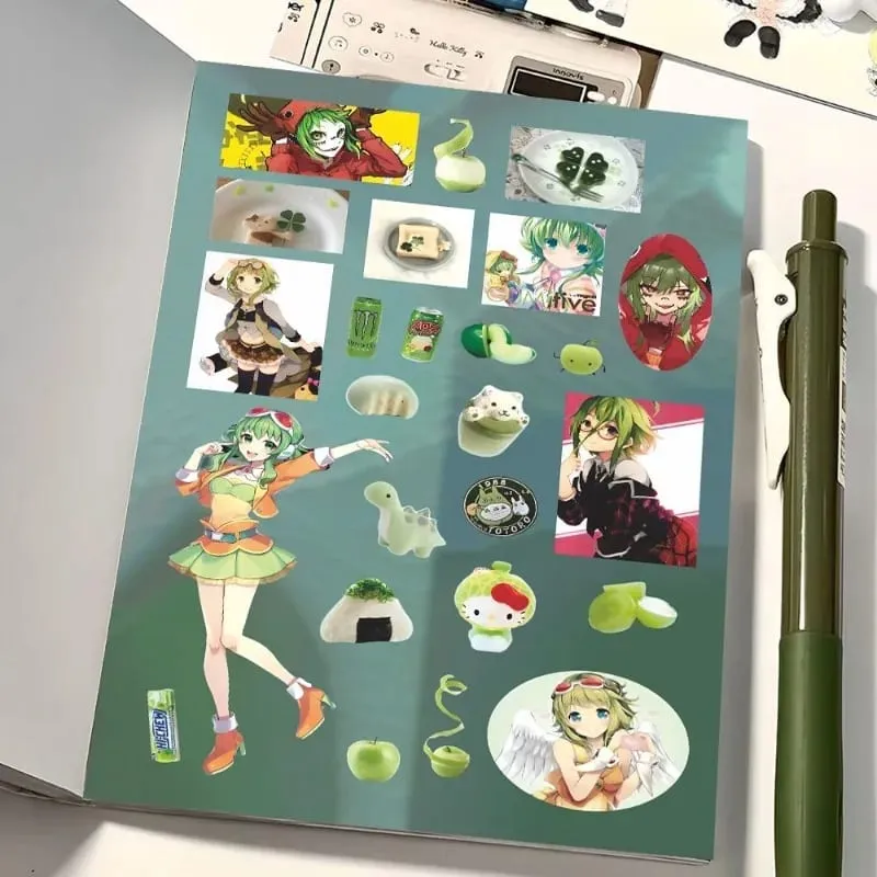 Hatsune Miku -Project DIVA- Sticker Hatsune Miku Kagamine Rin/Len Anime Peripheral Journal Material Sticker 8 Sheets New Gifts
