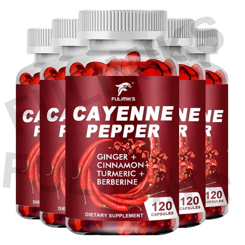 Cayenne Pepper Capsules Supports Cardiovascular Health Improves Digestion & Blood Circulation Capsaicin Supplement Softgels — image 10