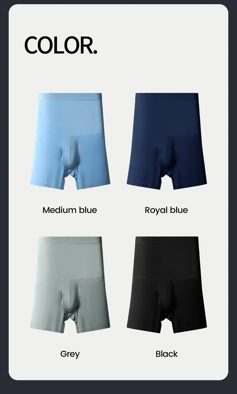 3PCS Men's sports underwear: high-waisted, belt-cinching, lengthened, anti-leg chafing, waist-protecting, flat-angle shorts — image 7