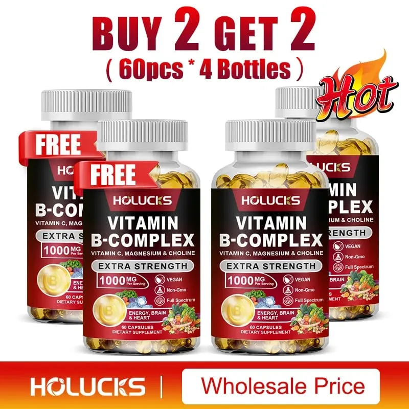 B1-vitaminban gazdag komplex B-vitamin-kiegészítő B2-B3-B5-B6-biotin, Erő Energia-támogató Az agy és a szív elősegíti az anyagcserét — image 10