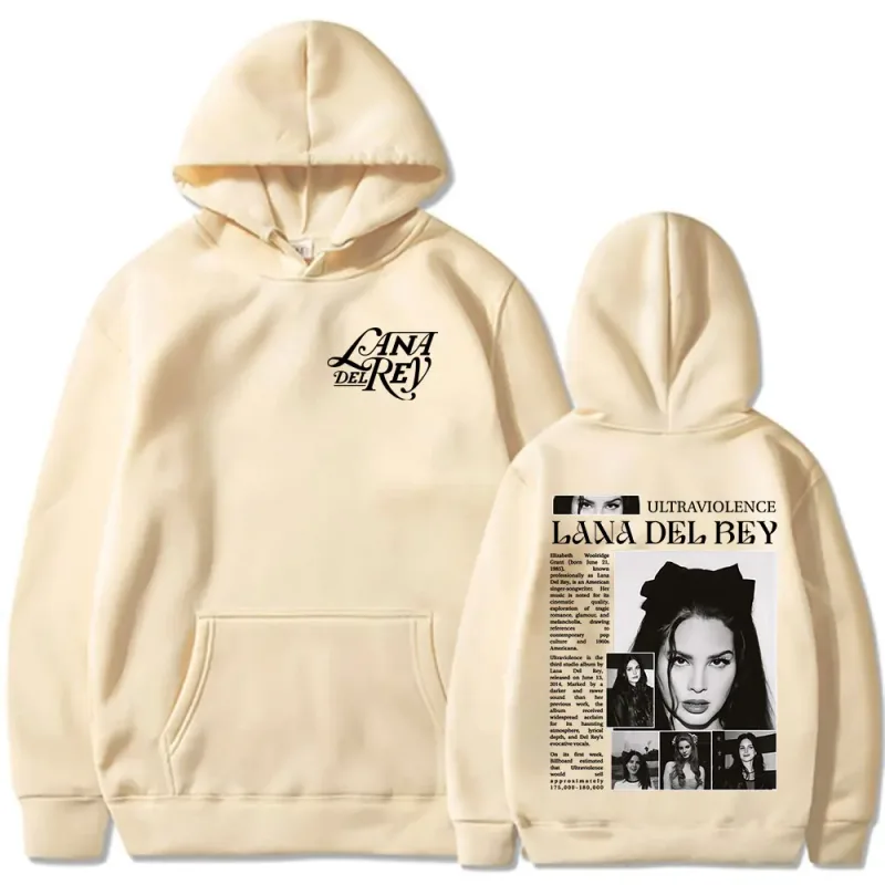 Singer Lana Del Rey Hoodies Men's Women Clothing Hooded Sweatshirts Fashion Hip Hop Long Sleeves Oversized Pullovers Streetwear