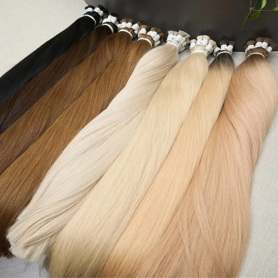 No Weft 100% Real Human Hair Extensions Remy Human Hair Bulk Μη επεξεργασμένα φυσικά μαύρα παρθένα ινδικά μαλλιά πλέξη για γυναίκες — image 1