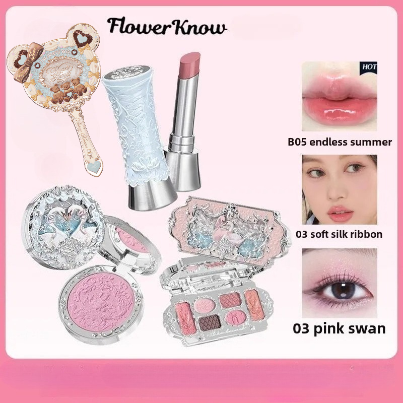 Flower Knows Makeup Σετ Κουτί δώρου Swan Ballet Series Lipstick Blush Eyeshadow Palette Handheld Mirror Μακιγιάζ Κουτί δώρου — image 8