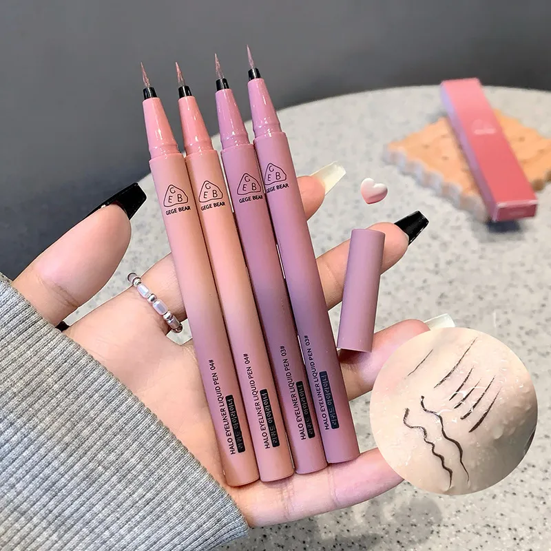 Αδιάβροχο Quick Dry Liquid Eyeliner Pen Ultra-fine Matte Black Brown Lasting Lying Silkworm Eyeliner Pencil Φυσικό Μακιγιάζ ματιών — image 5