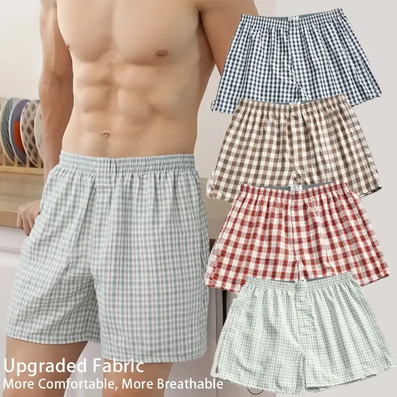 Calça boxer masculina respirável e confortável, tecido atualizado, 1 peça, com cintura elástica, versátil, absorve o suor — image 4