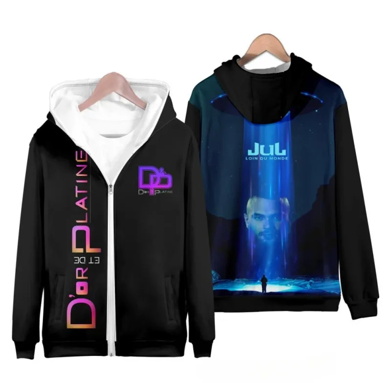 Rapper JuL 3D Print Zipper Hoodies Panlalaking Babae Casual Hooded Sweatshirts Hoody Oversized Tracksuit Pullover Man Coat na Damit — image 8