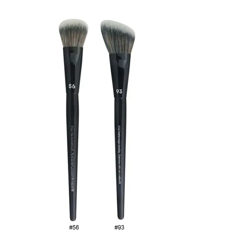 2 pièces/ensemble pinceaux de maquillage noirs Pro poudre de cheveux synthétiques ombre à paupières tache point culminant fond de teint aérographe diffuseur pinceau de maquillage — image 13
