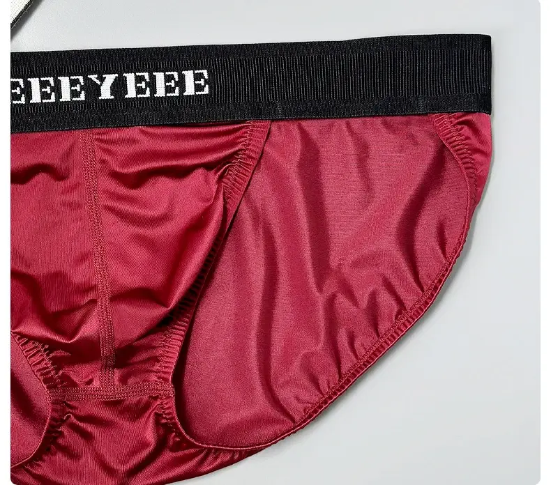 Men's Underwear Lightweight Ice Silk Wide-Waistband Low-Rise High-Cut Sexy Breathable Boxer Briefs with U-Shaped Front — image 2